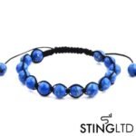 Natural Blue Sea Stone Macrame Beaded Bracelet