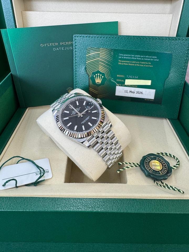 Rolex Datejust 41 Brand New Black Index Jubilee 2026