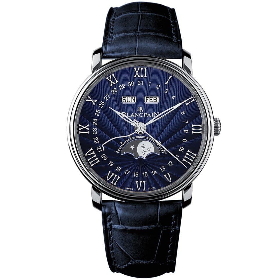 Blancpain 6654-1529-55b Villeret Moonphase Calendar 40mm Watch