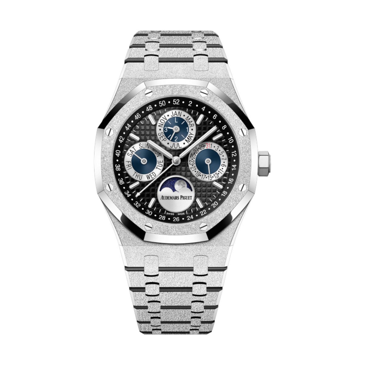 Audemars Piguet 26574BC.GG.1224BC.01 Royal Oak Black Dial White Gold Bracelet Watch