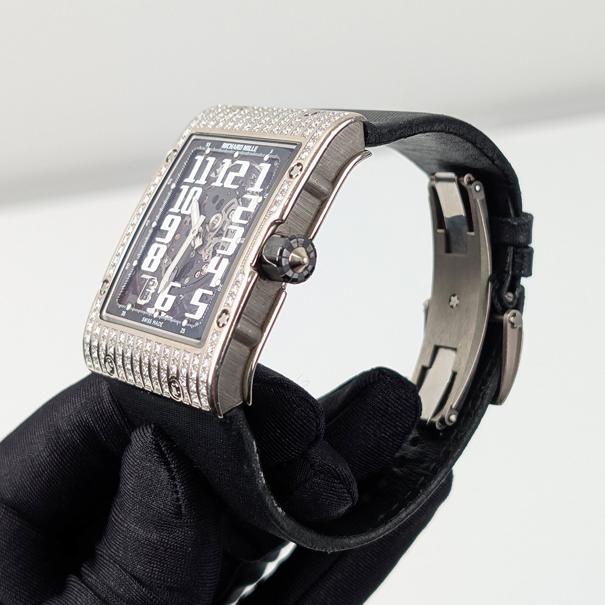 Richard Mille RM016 Ultra Flat with Full Diamond Case White Gold - Image 9
