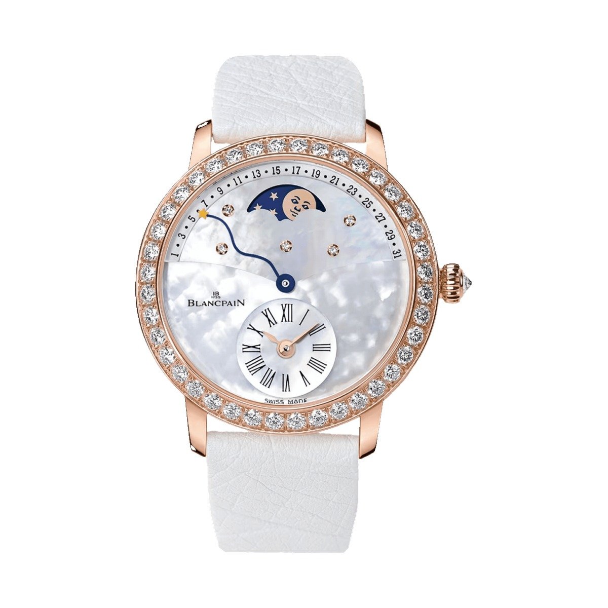 Blancpain Ladybird Quantieme Retrograde Diamond Red Gold Ostrich 3653 2954 58B