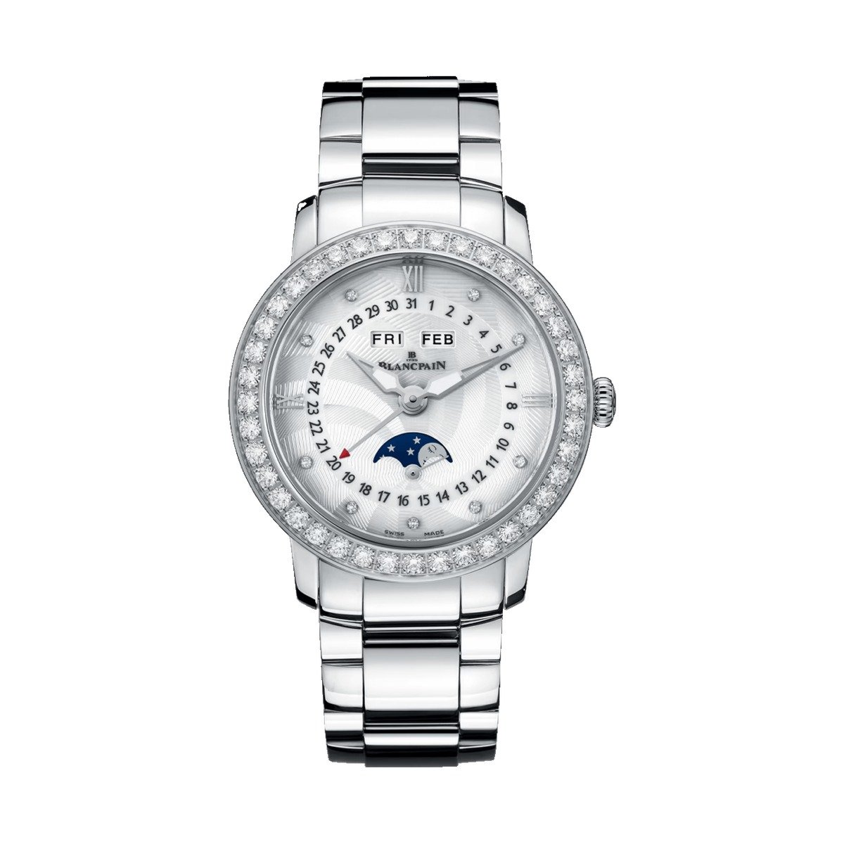 Blancpain Ladybird Quantieme Complet Steel Diamond 3663A 4654 71B