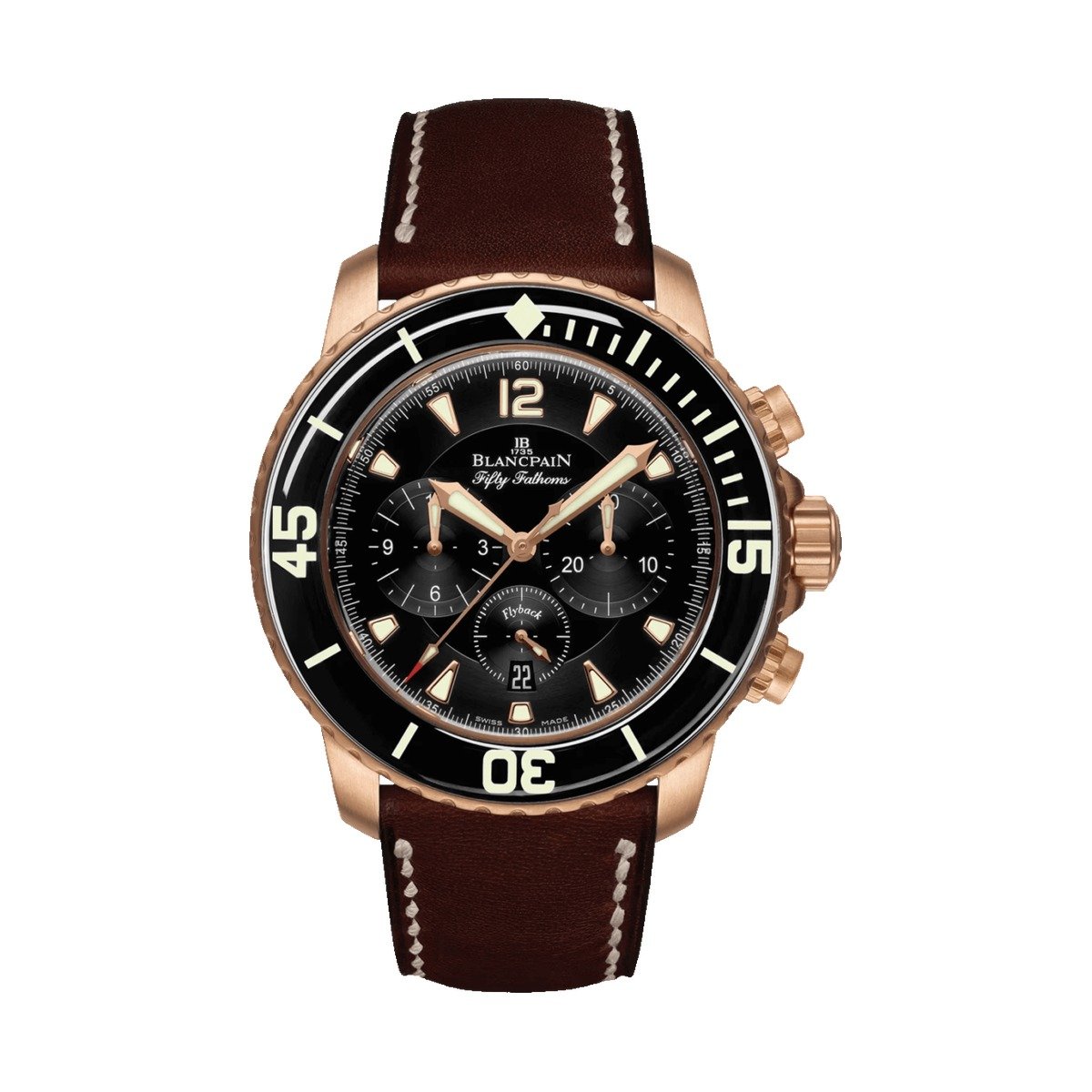 Blancpain Fifty Fathoms Chronographe Flyback Red Gold Leather 5085FA 3630 63B