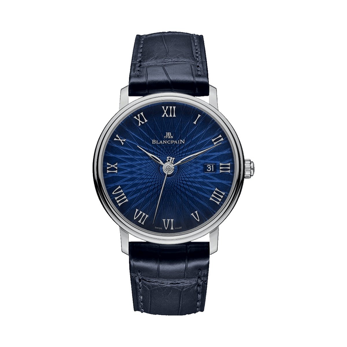 Blancpain Villeret Ultraplate Date White Gold Blue Alligator 6223C 1529 55A