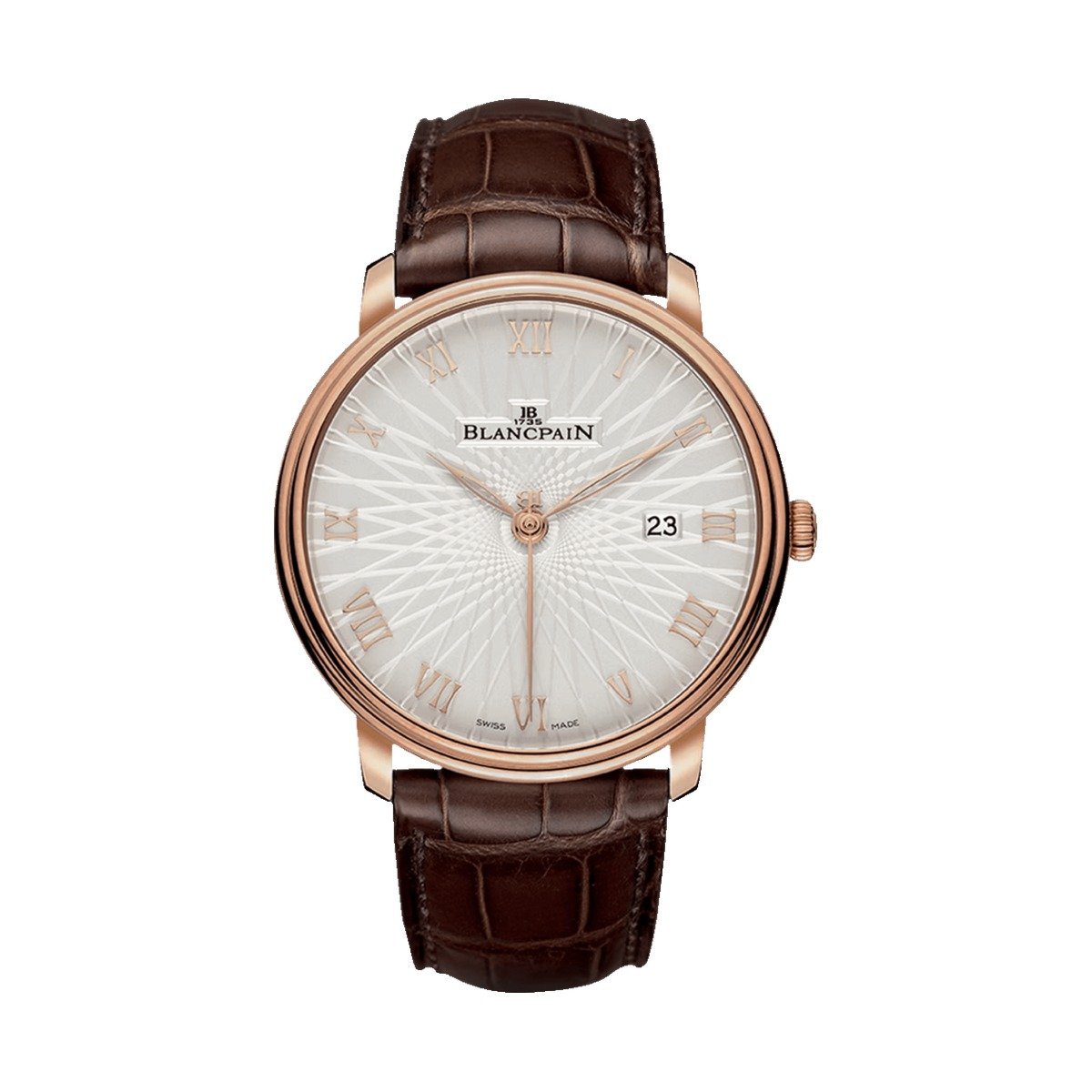 Blancpain Villeret Ultraplate Ultra-Slim Red Gold Brown Alligator 6651C 3642 55A