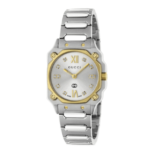 Gucci G-Flat Watch 24mm, Silver/Gold