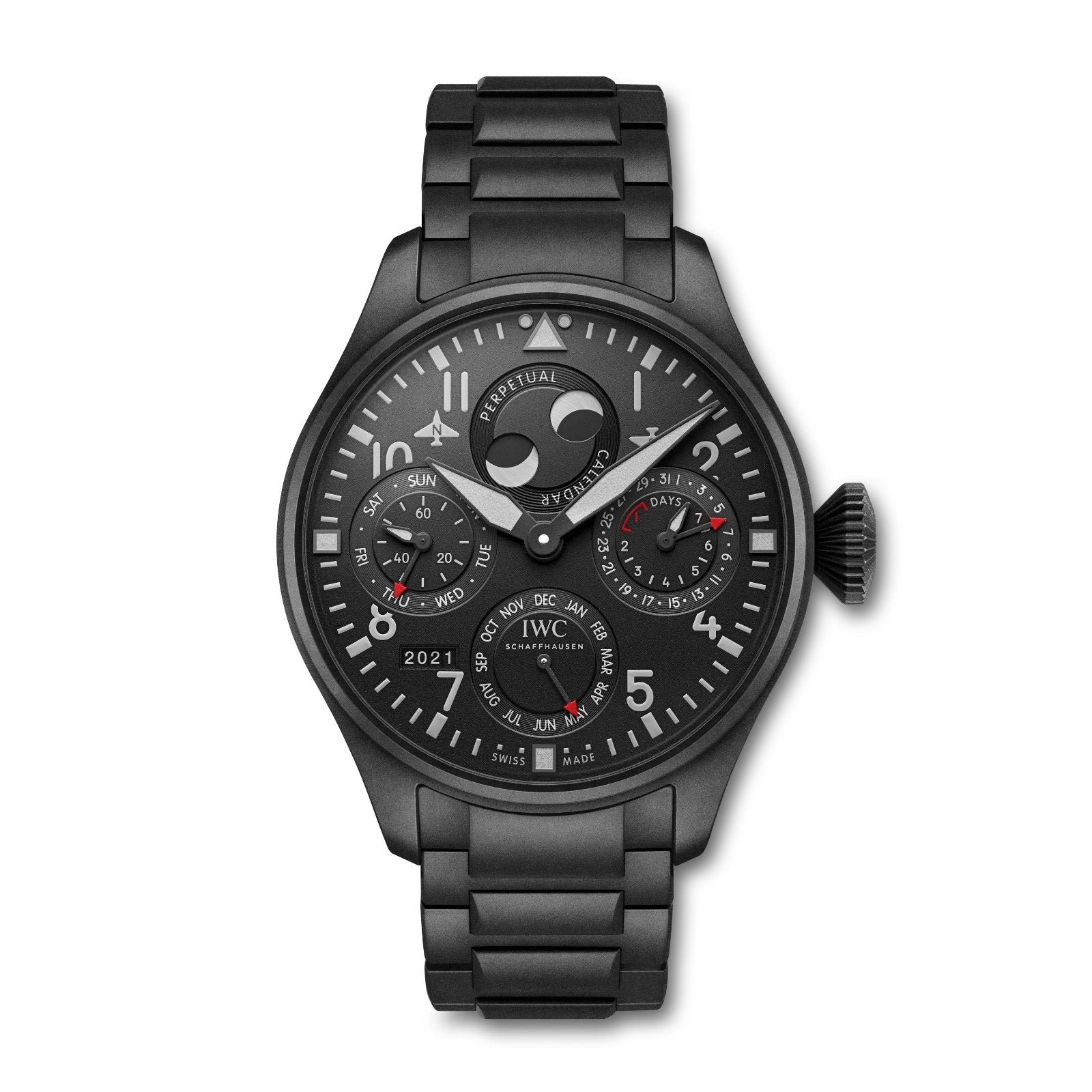 IWC Schaffhausen Big Pilot's Watch Perpetual Calendar Top Gun Ceratanium