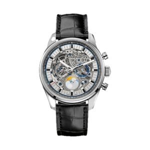 Zenith Chronomaster El Primero Grande Date Full Open Watch - Steel - Sapphire Dial - Black Alligator Strap - 03.2530.4047/78.C813