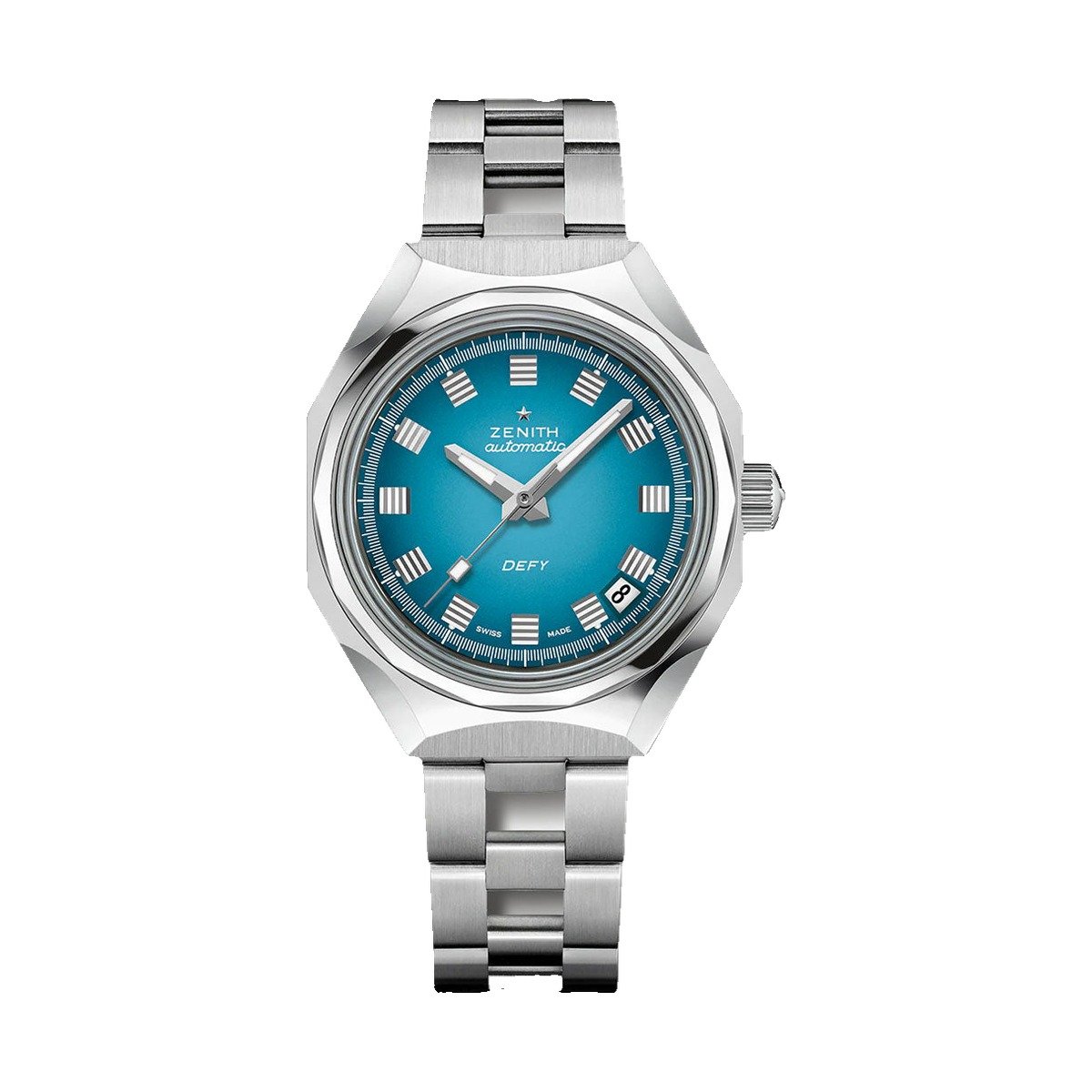 Zenith Defy Revival A3690 Watch - 37 mm Steel Case - Turquoise Gradient Dial - Stainless Steel Ladder Bracelet - 03.A3642.670/3690.M3642