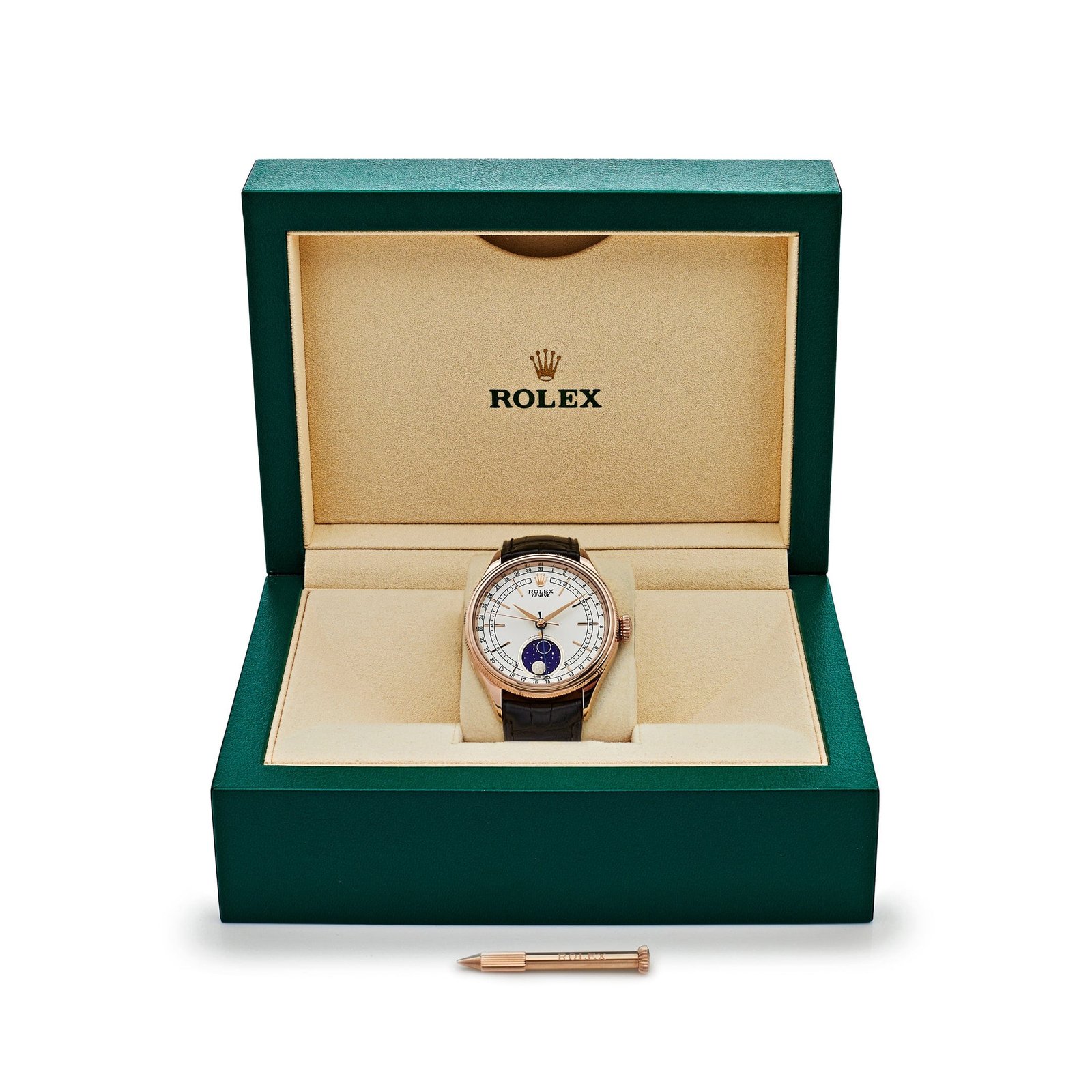 Rolex Cellini 50535 Rose Gold White Dial Moon Phase - Image 6