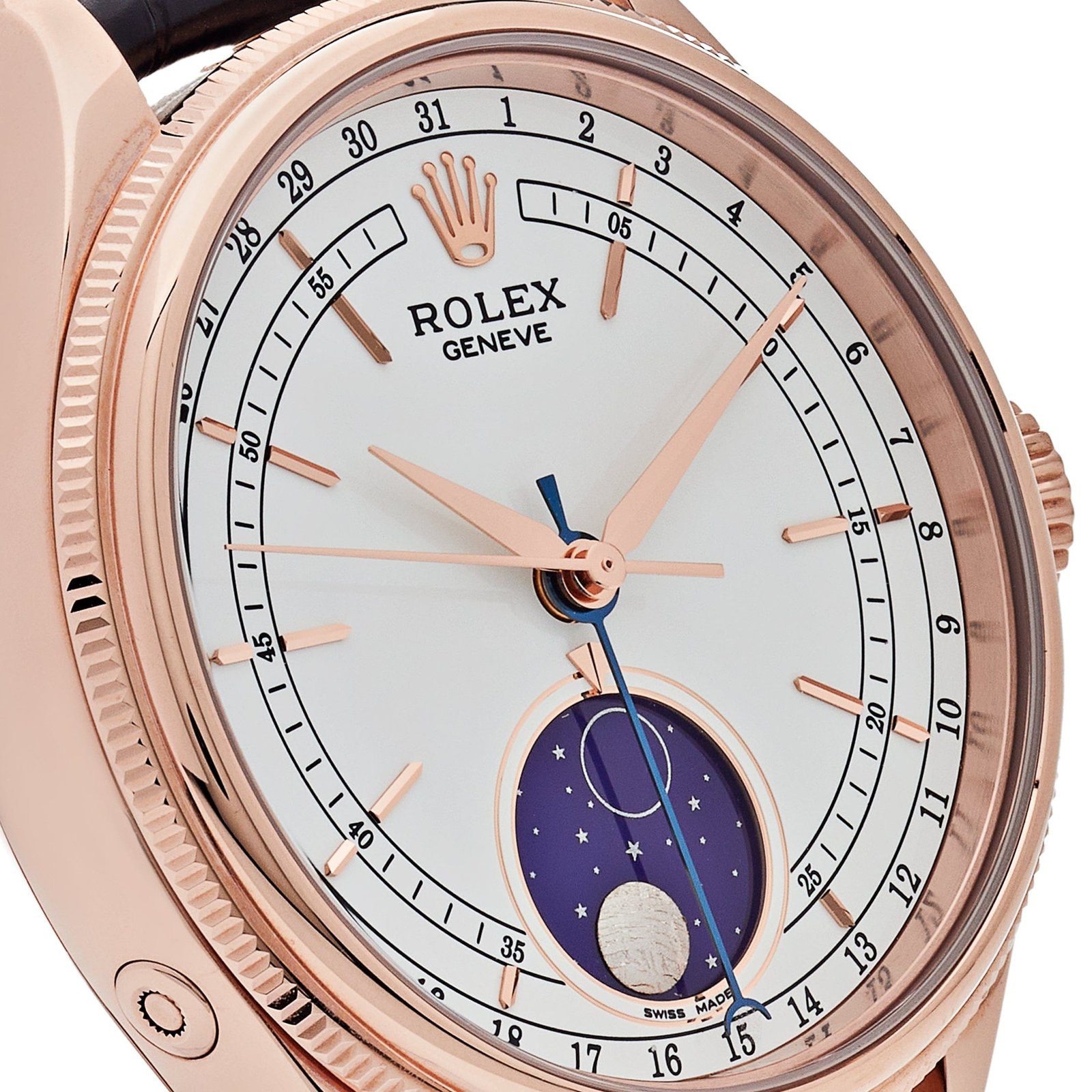 Rolex Cellini 50535 Rose Gold White Dial Moon Phase - Image 4