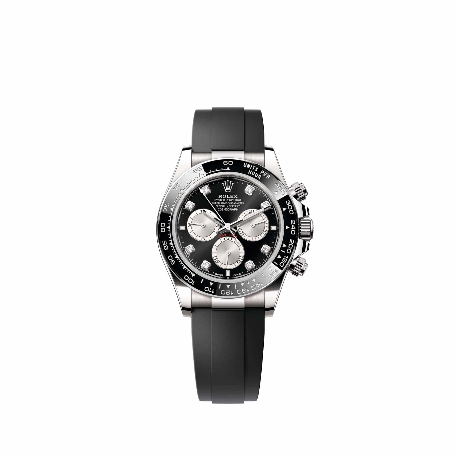 Rolex Daytona 126519LN White Gold Black and Steel Diamond Dial Oysterflex (2026)
