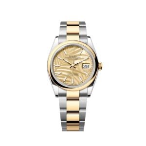 Rolex Datejust 36 126203 Stainless Steel Yellow Gold Palm Motif Dial