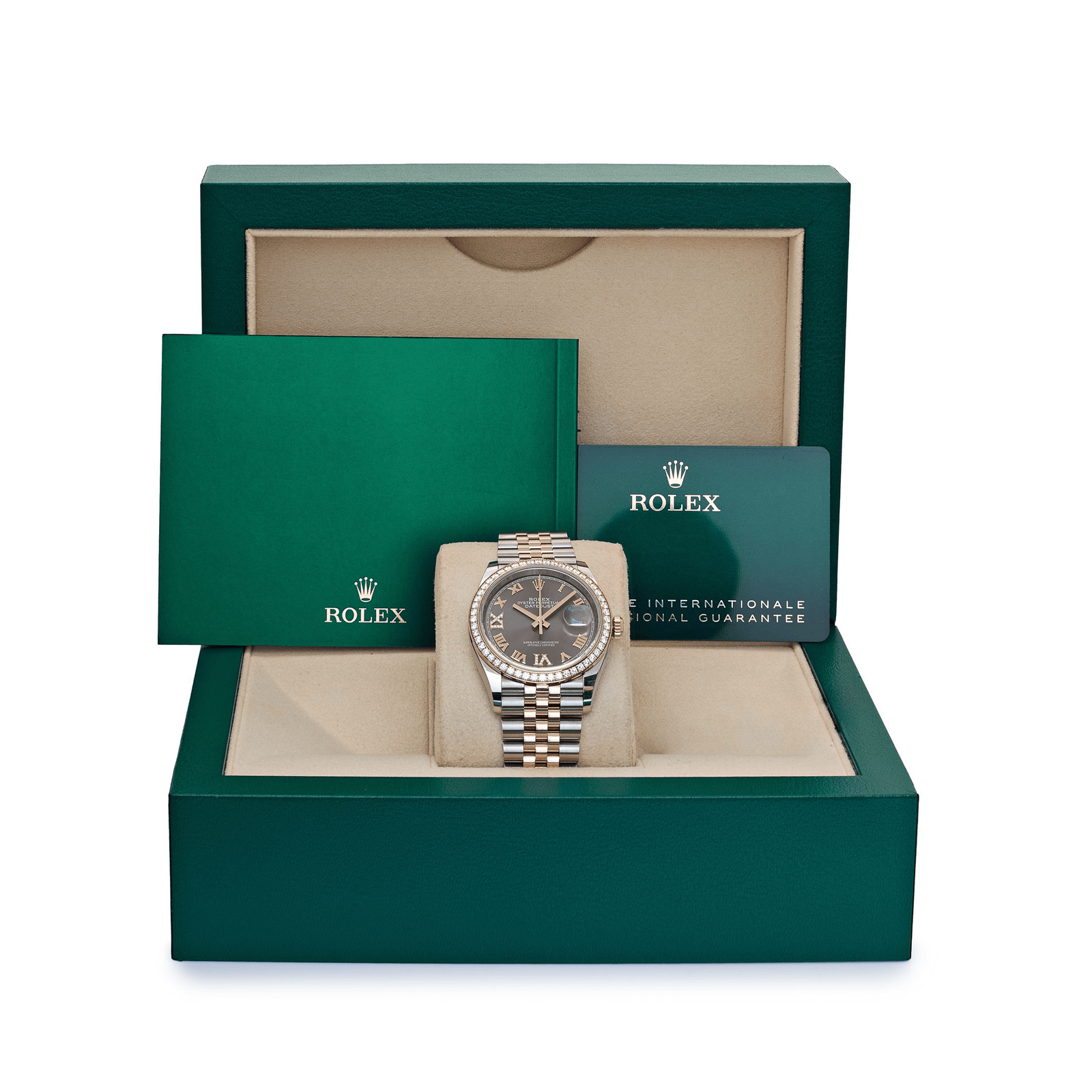 Rolex Datejust 126281RBR Rose Gold Stainless Steel Slate Diamond Dial Diamond Bezel Jubilee (2025) - Image 9