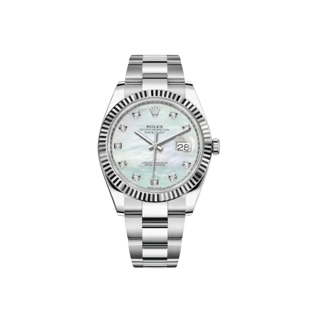 Rolex Datejust 41 126334 Stainless Steel Diamond Mother Of Pearl Dial
