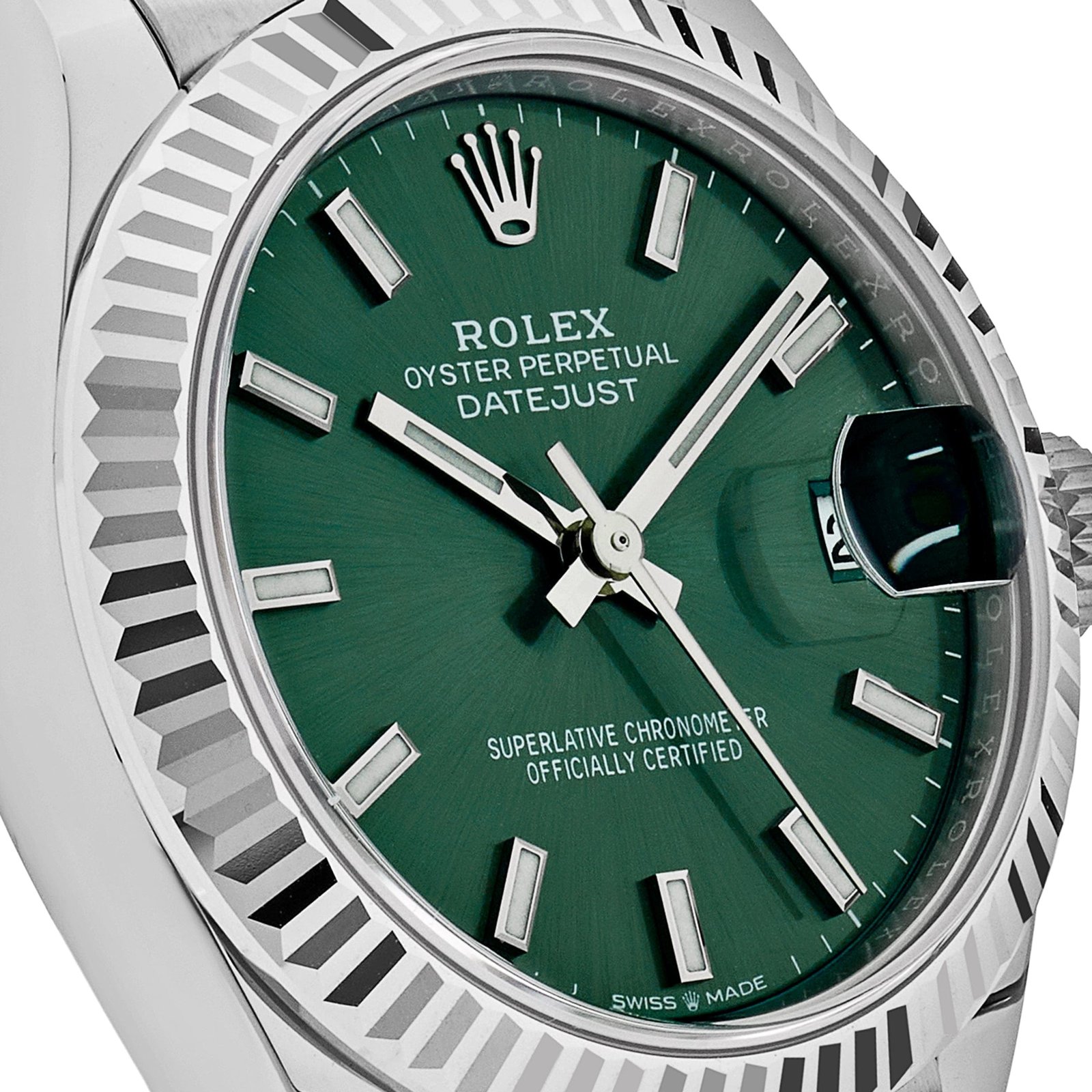 Rolex Datejust 31 278274 'Ladies' Stainless Steel Mint Green Dial Fluted Jubilee (2025) - Image 5