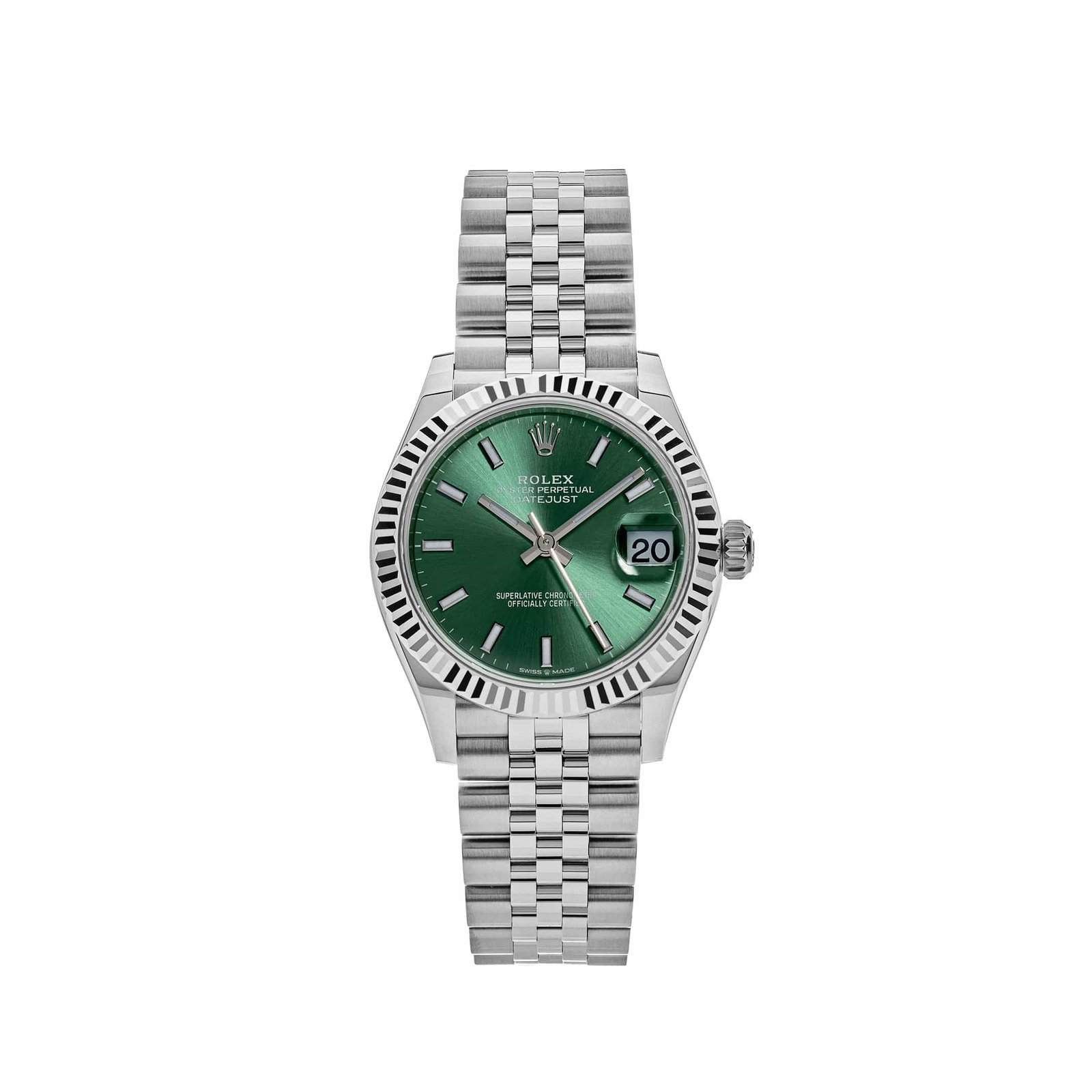 Rolex Datejust 31 278274 'Ladies' Stainless Steel Mint Green Dial Fluted Jubilee (2025)