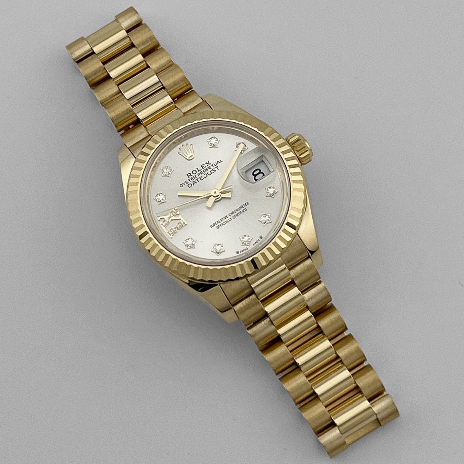 Rolex Datejust 28 279178 'Ladies' Yellow Gold Silver Diamond Dial (2025) - Image 2