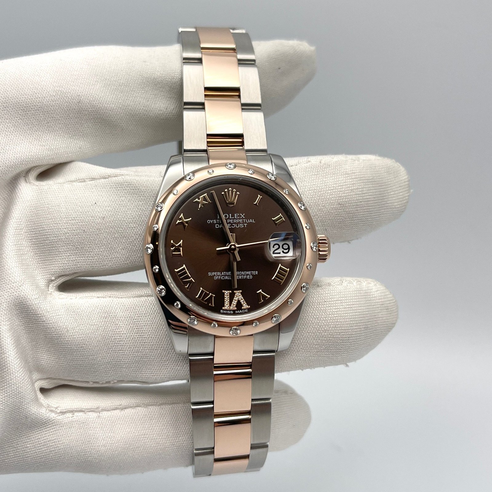 Rolex Datejust 31 178341 'Ladies' Rose Gold Stainless Steel Chocolate Dial - Image 2