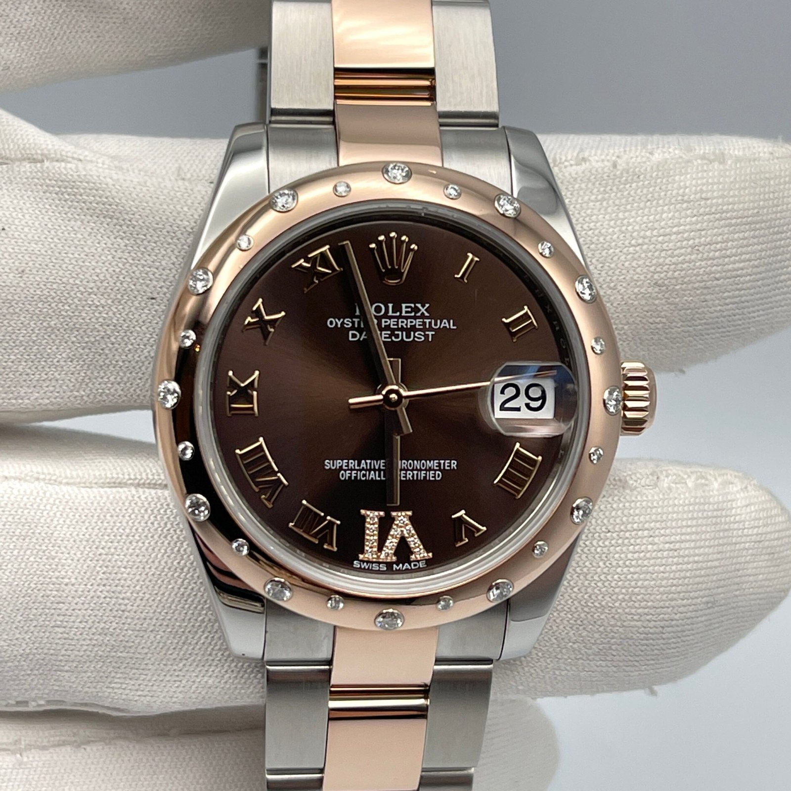 Rolex Datejust 31 178341 'Ladies' Rose Gold Stainless Steel Chocolate Dial - Image 3