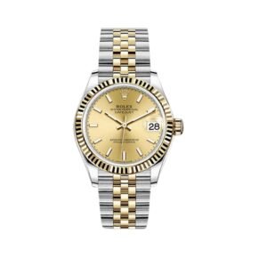 Rolex Datejust 31 278273 'Ladies' Yellow Gold Stainless Steel Champagne Dial Fluted Jubilee
