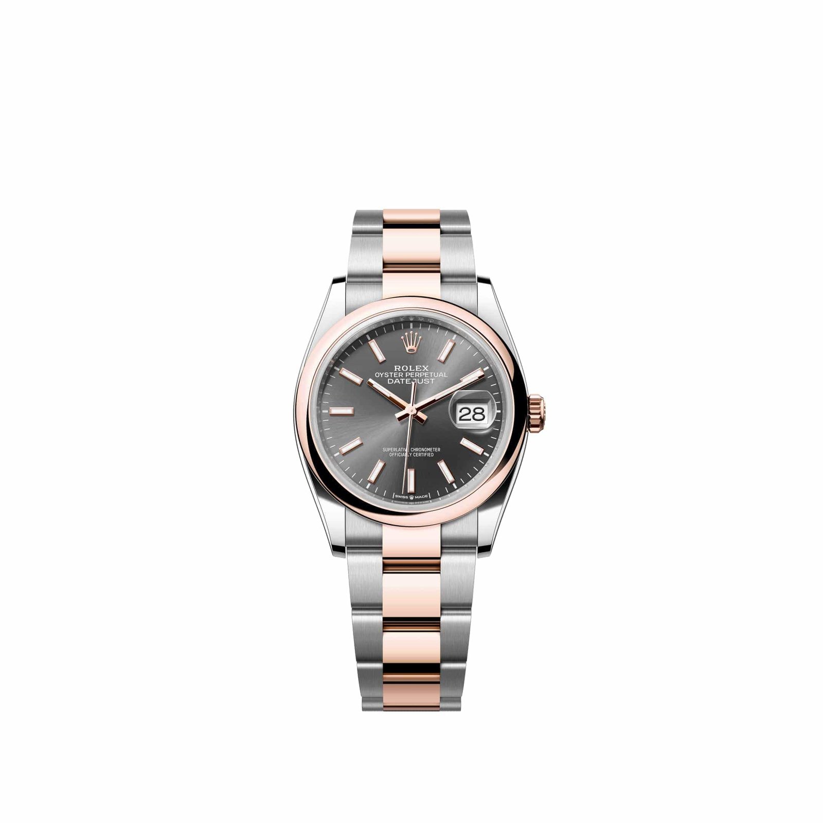 Rolex Datejust 36 126201 Rose Gold Stainless Steel Slate Dial Oyster (2026)