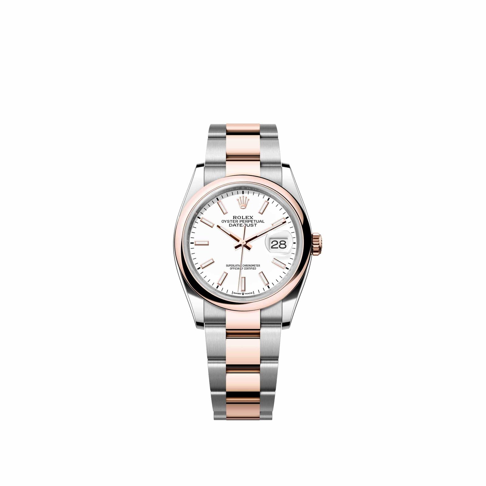 Rolex Datejust 36 126201 Rose Gold Stainless Steel White Dial Oyster (2026)