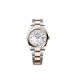 Rolex Datejust 36 126201 Rose Gold Stainless Steel White Mother of Pearl Diamond Dial Oyster (2026)