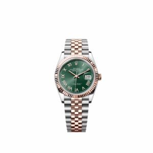 Rolex Datejust 36 126231 Rose Gold Stainless Steel Mint Green Roman Dial Jubilee (2026)