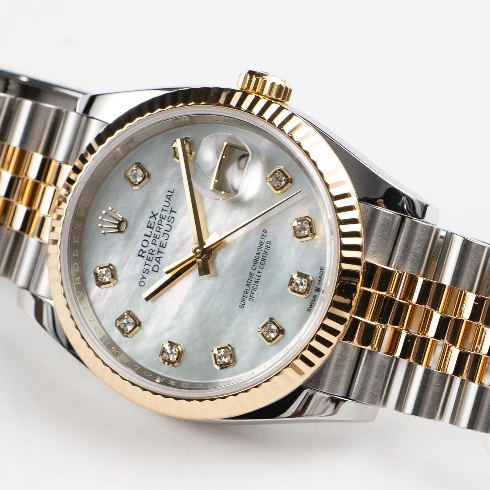 Rolex Datejust 36 126233 Stainless Steel Yellow Gold Mother of Pearl Diamond Dial Jubilee (2021) - Image 6