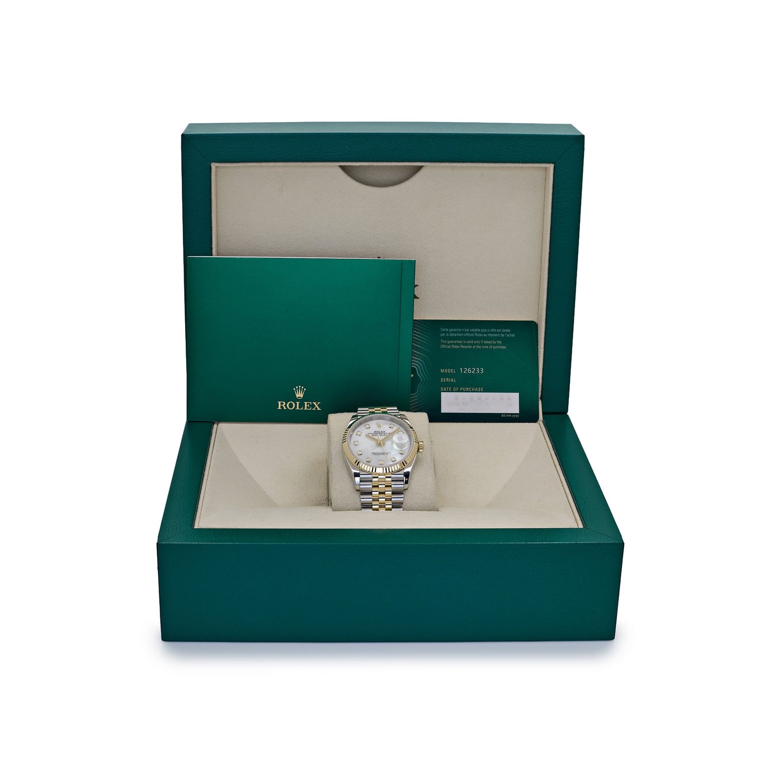 Rolex Datejust 36 126233 Stainless Steel Yellow Gold Mother of Pearl Diamond Dial Jubilee (2021) - Image 14