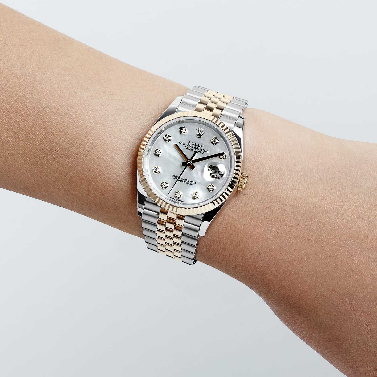 Rolex Datejust 36 126233 Stainless Steel Yellow Gold Mother of Pearl Diamond Dial Jubilee (2021) - Image 2