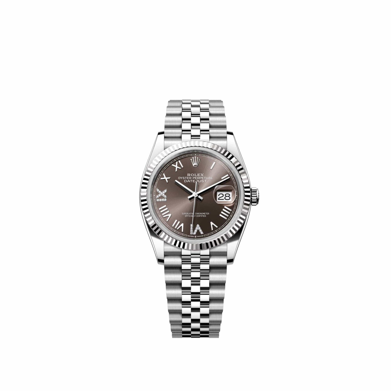 Rolex Datejust 36 126234 Stainless Steel Dark Grey Diamond Roman Dial Jubilee (2026)