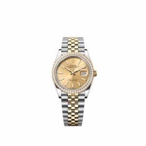 Rolex Datejust 36 126283RBR Yellow Gold Stainless Steel Champagne Dial Jubilee Diamond Bezel (2026)