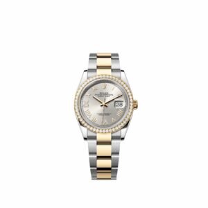 Rolex Datejust 36 126283RBR Yellow Gold Stainless Steel Silver Diamond Roman Dial Oyster Diamond Bezel (2026)