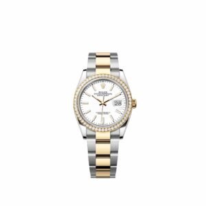 Rolex Datejust 36 126283RBR Yellow Gold Stainless Steel White Dial Oyster Diamond Bezel (2026)