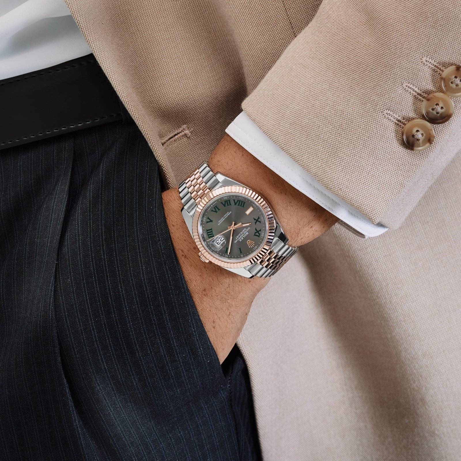 Rolex Datejust 41 126331 'Wimbledon' Rose Gold Stainless Steel Slate Dial Fluted Jubilee (2026) - Image 3