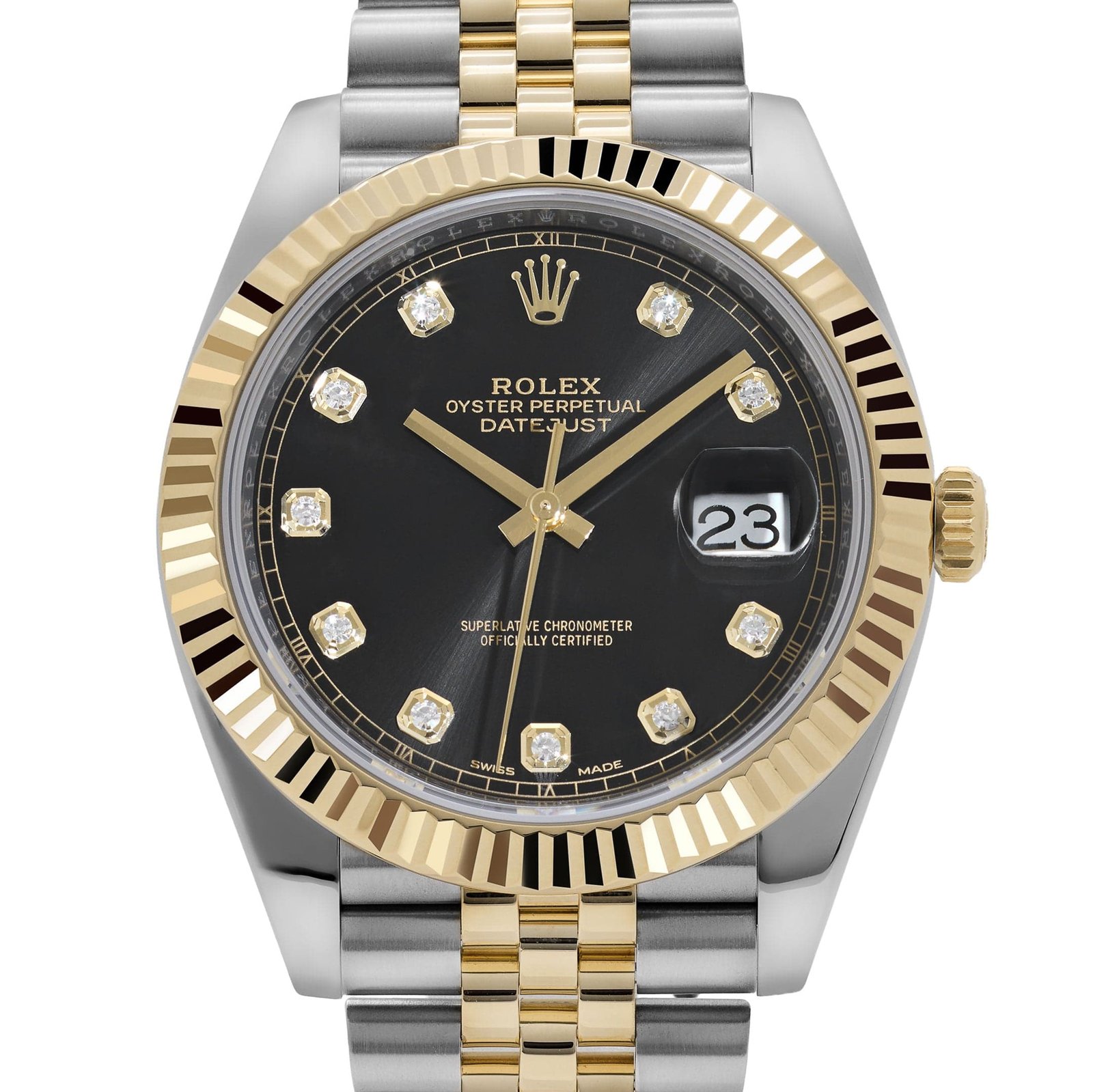 Rolex Datejust 41 126333 Stainless Steel Yellow Gold Black Diamond Dial Jubilee (2025) - Image 4