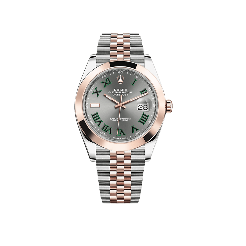 Rolex Datejust 41 126301 'Wimbledon' Rose Gold Stainless Steel Slate Dial Smooth Jubilee