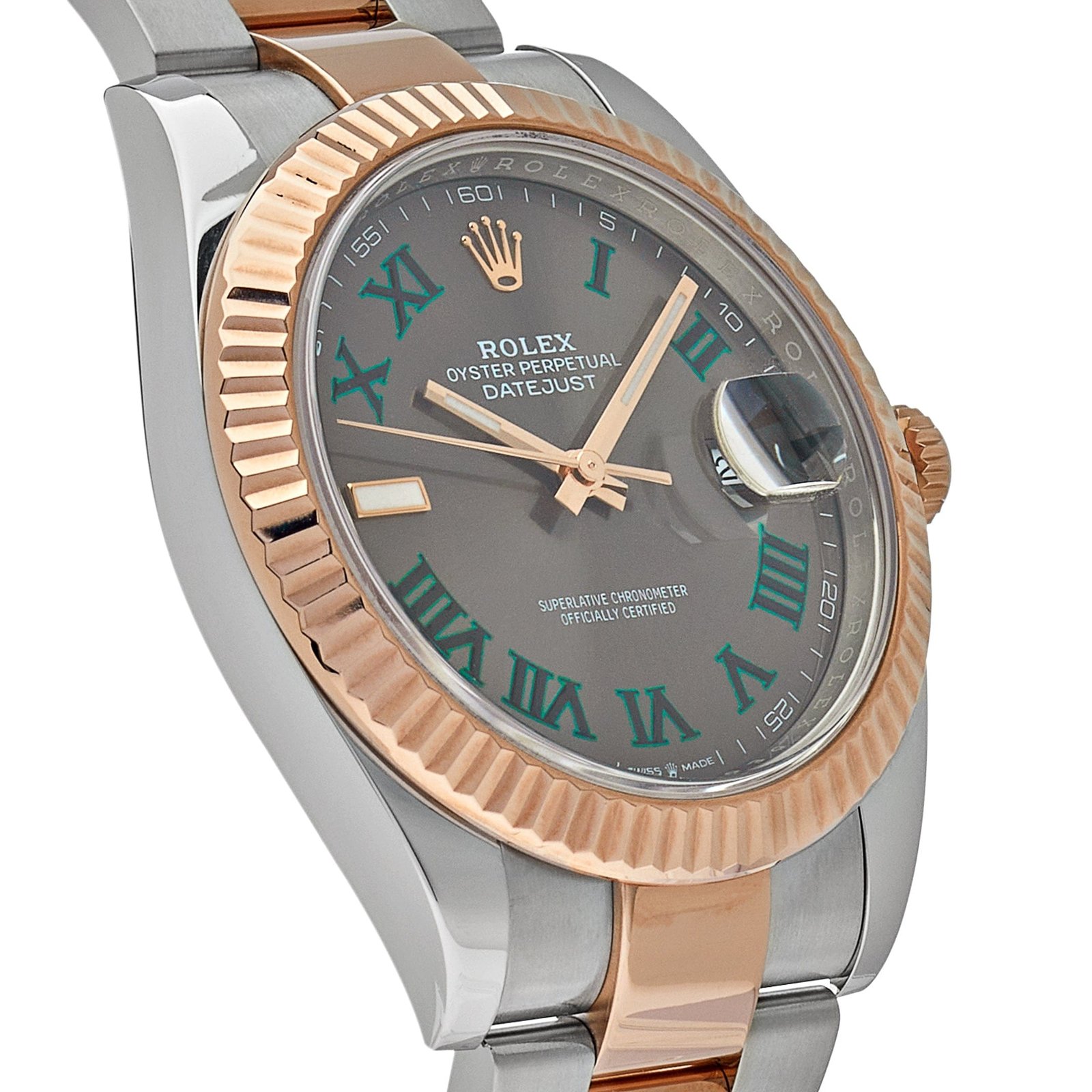 Rolex Datejust 41 126331 'Wimbledon' Rose Gold Stainless Steel Slate Dial Fluted Oyster - Image 3