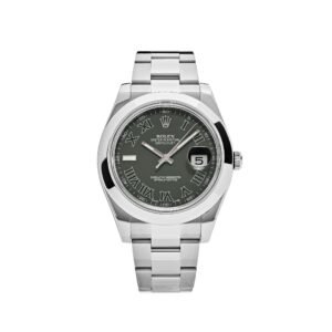 Rolex Datejust II 116300 Stainless Steel Dark Grey Roman Numerals Dial Smooth Bezel Oyster (2015)