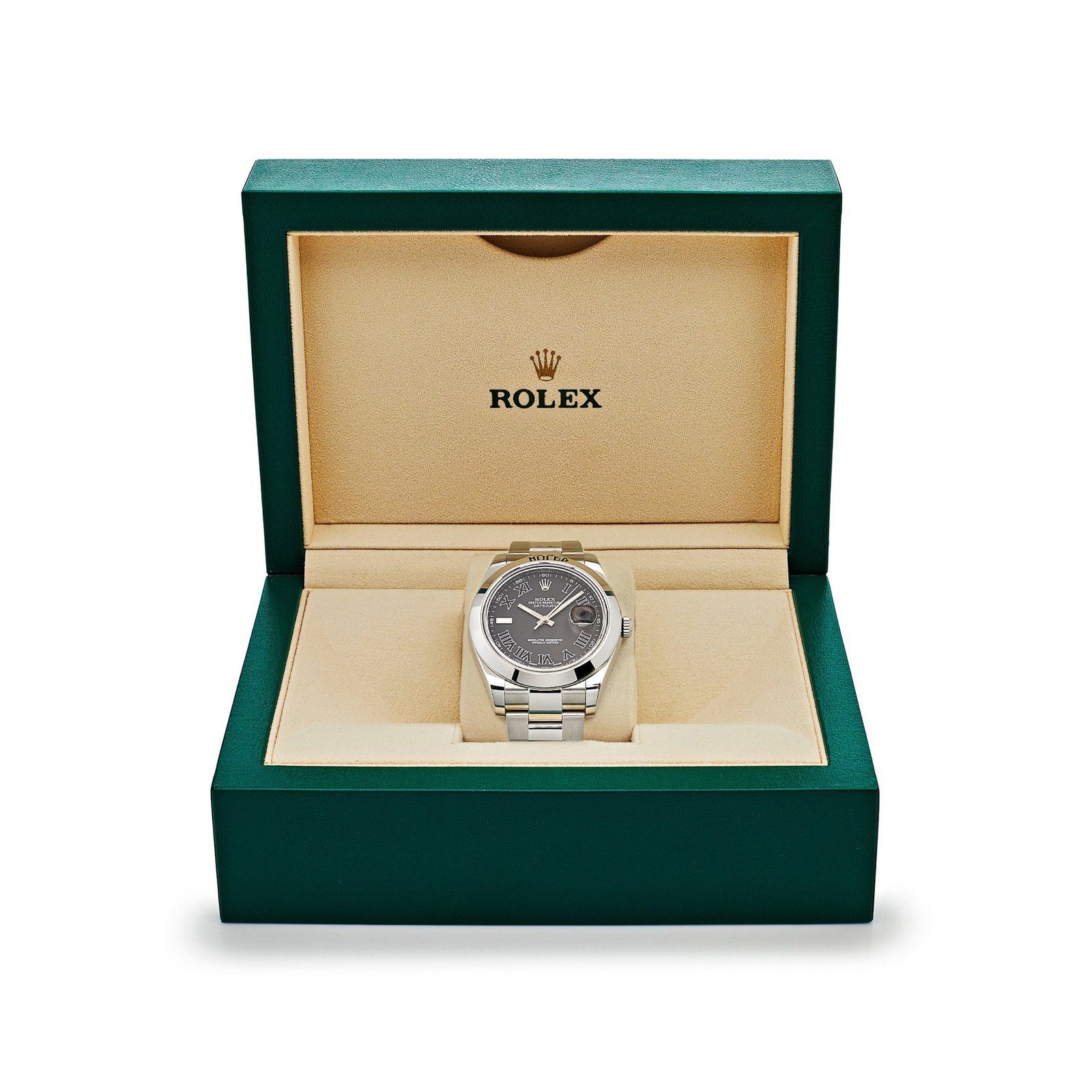 Rolex Datejust II 116300 Stainless Steel Dark Grey Roman Numerals Dial Smooth Bezel Oyster (2015) - Image 7