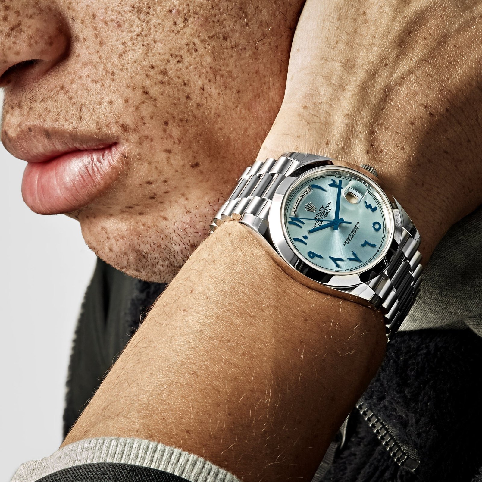 Rolex Day-Date 40 228206 Platinum Ice Blue Arabic Dial Smooth Dial - Image 2