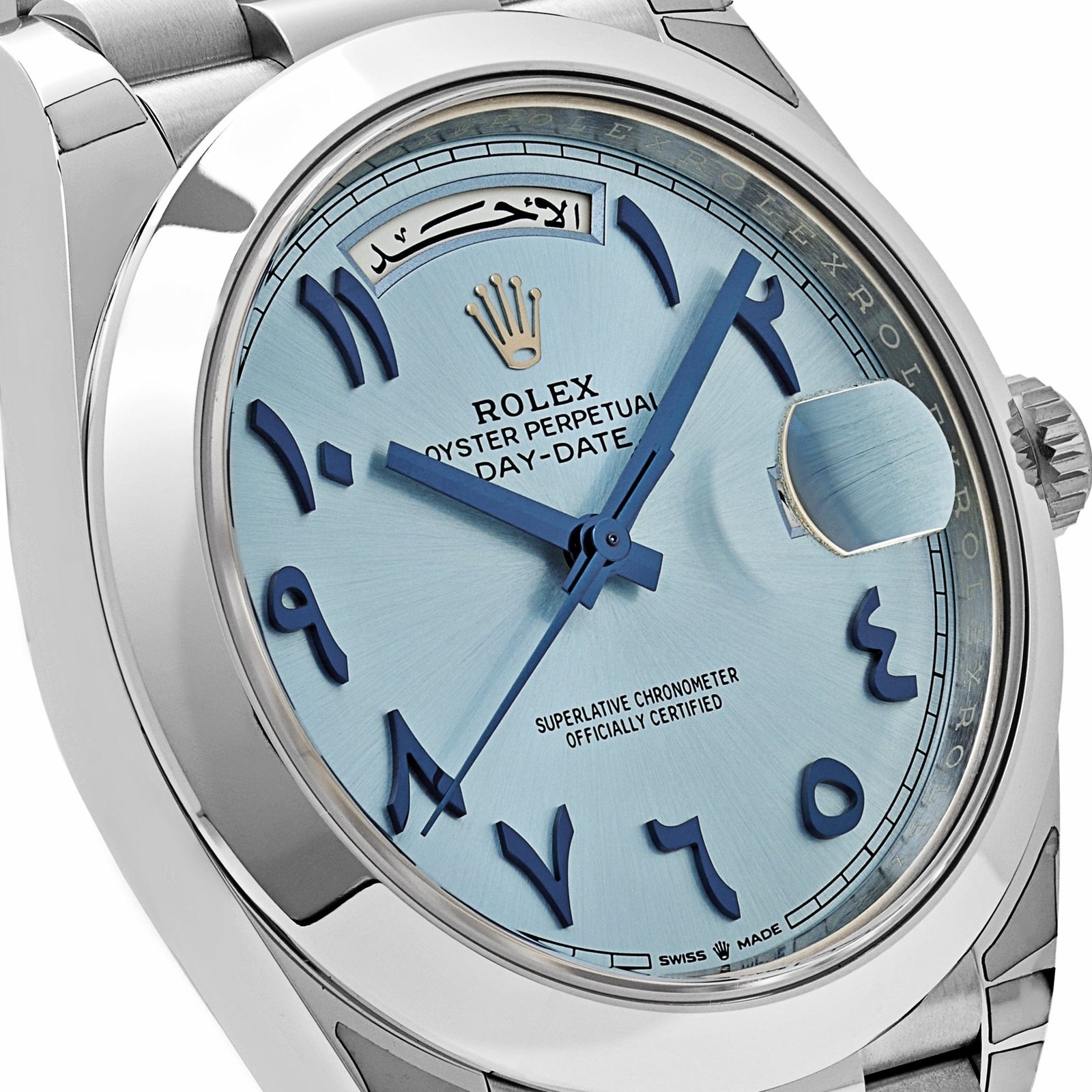 Rolex Day-Date 40 228206 Platinum Ice Blue Arabic Dial Smooth Dial - Image 5