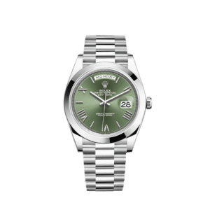 Rolex Day-Date 40 228206 Platinum President Olive Green Dial
