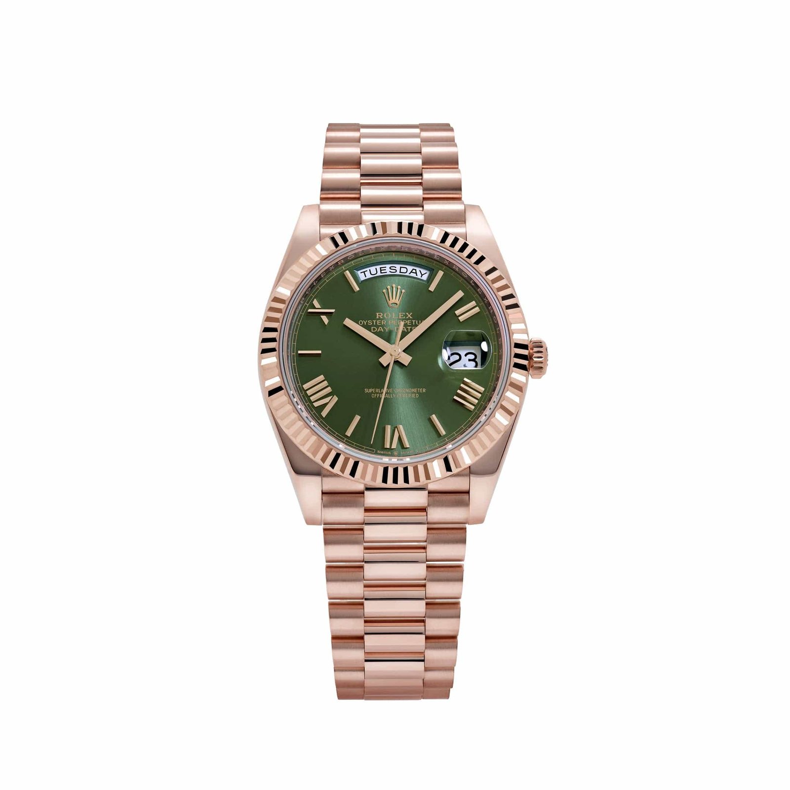 Rolex Day-Date 40 228235 Rose Gold Olive Green Dial (2021)