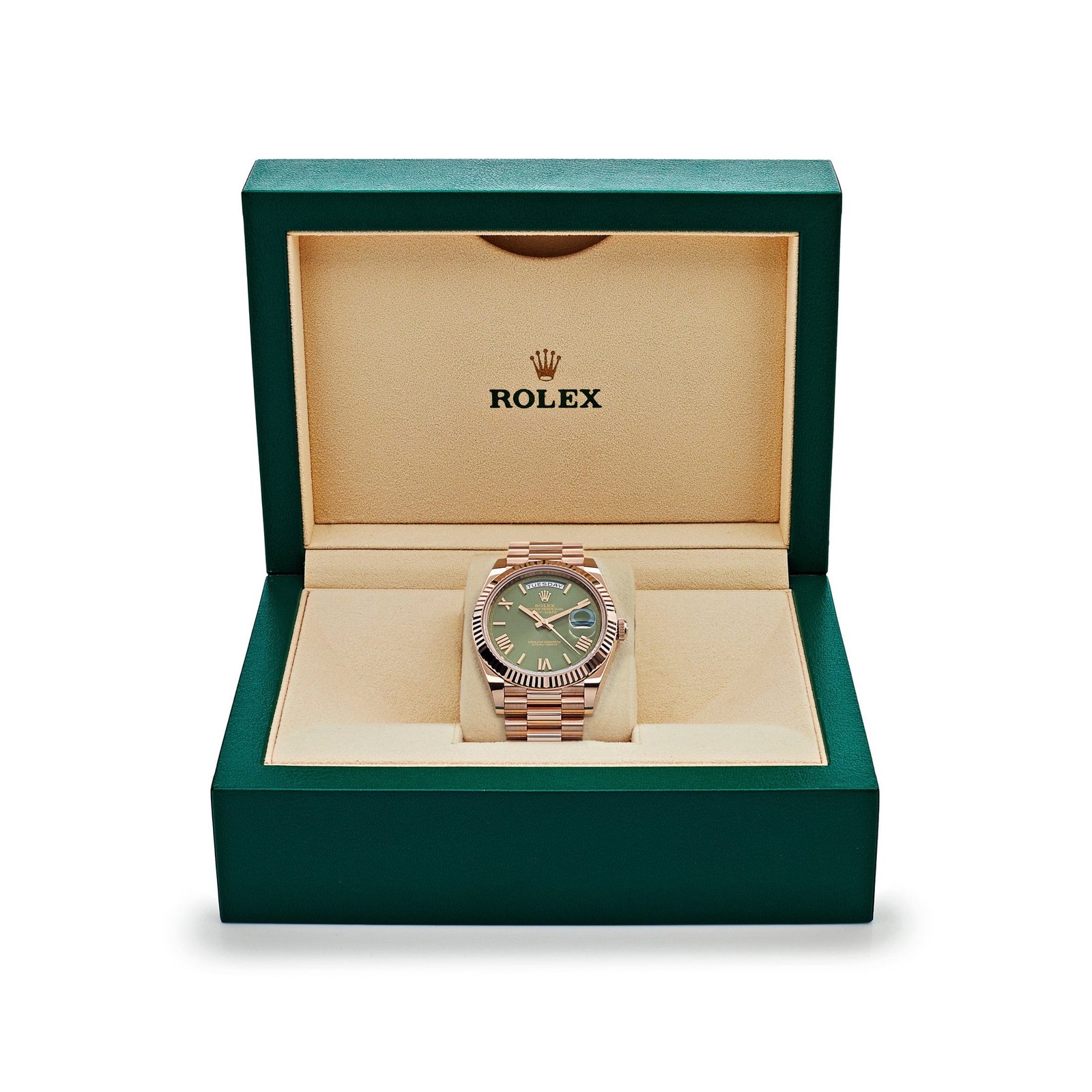 Rolex Day-Date 40 228235 Rose Gold Olive Green Dial (2021) - Image 8