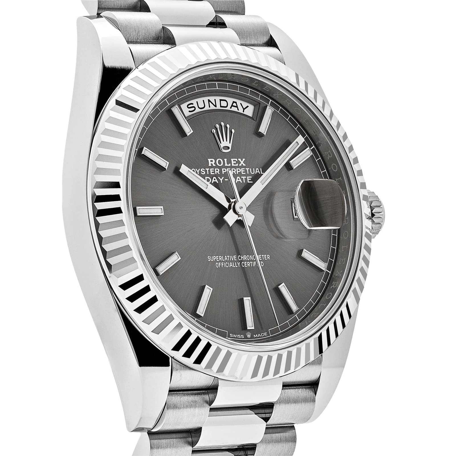 Rolex Day-Date 40 228239 White Gold Slate Rhodium Grey Dial - Image 4