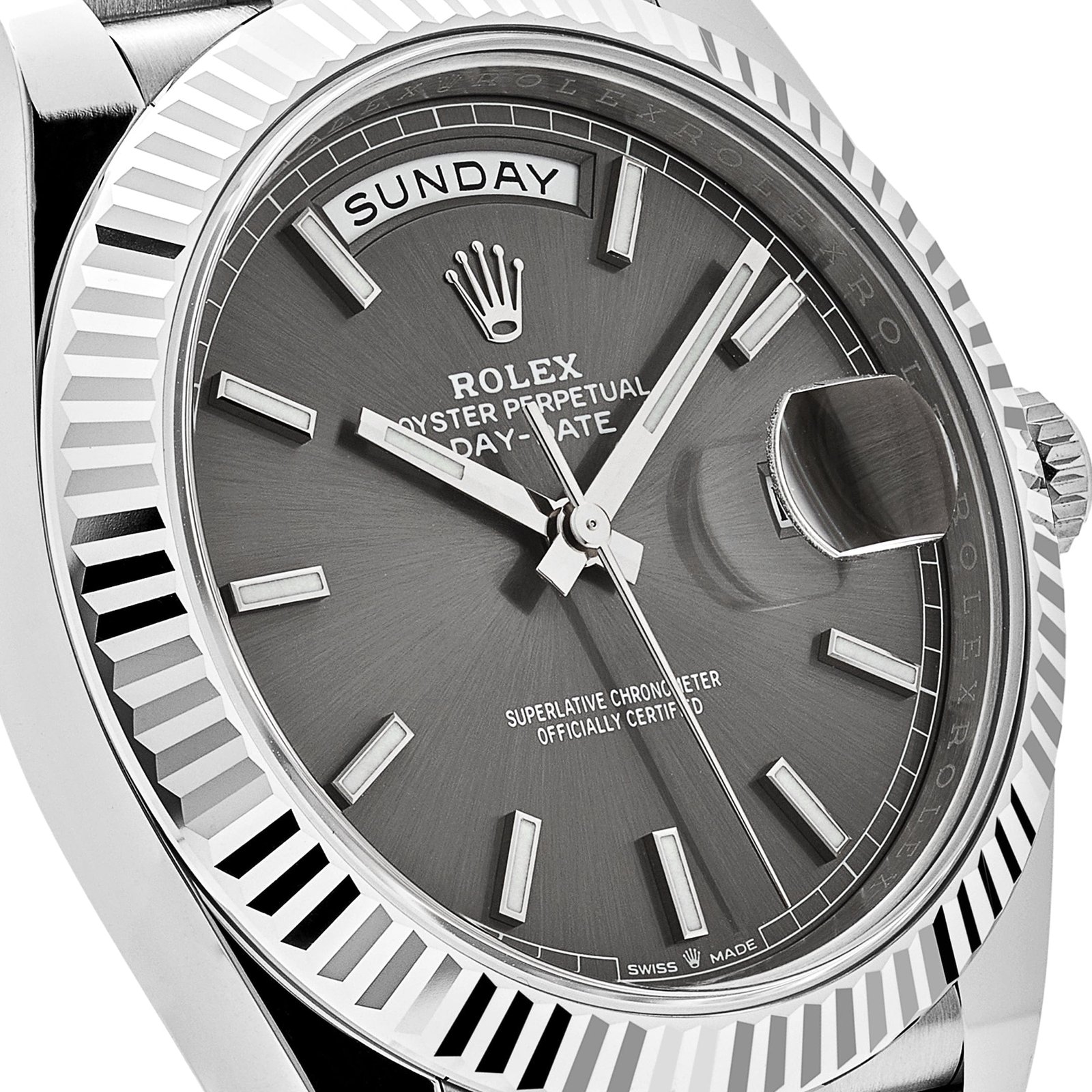 Rolex Day-Date 40 228239 White Gold Slate Rhodium Grey Dial - Image 5